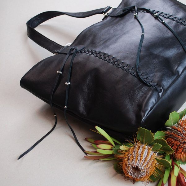 Portolfio image of a styled Orroroo fashion handbag made from 100% kangaroo leather